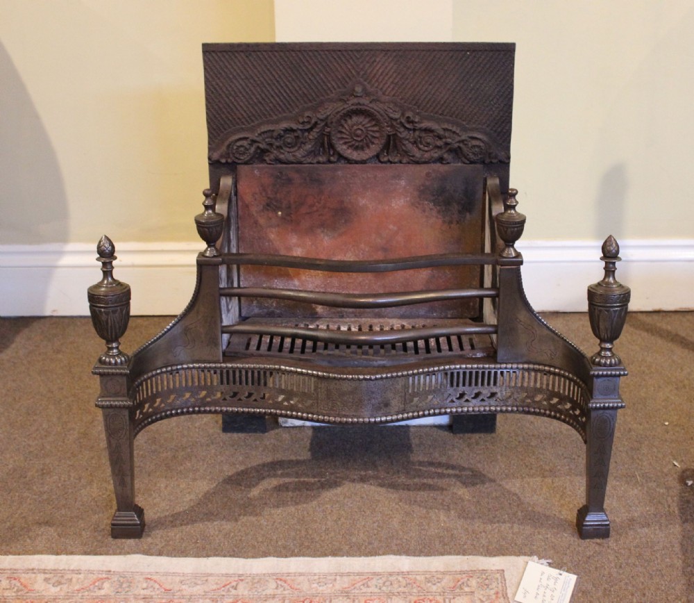 19thc. Serpentine Fronted Fire Grate