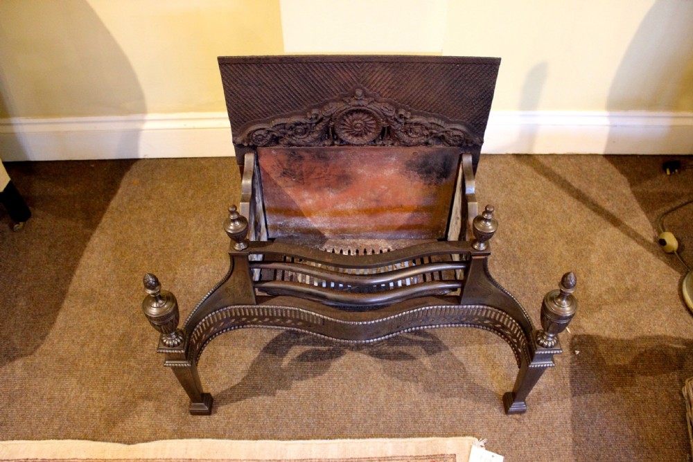 19thc. Serpentine Fronted Fire Grate View VI