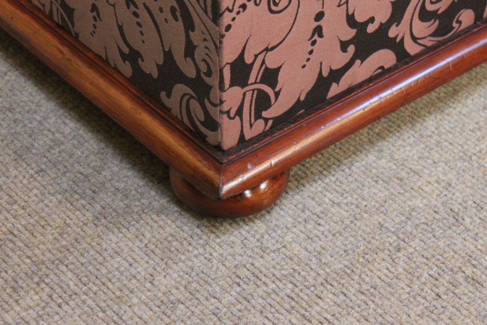 19thc. Walnut Upholstered Ottoman View V