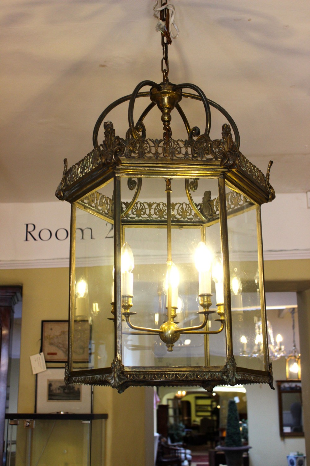A Large Late Georgian Brass Lantern