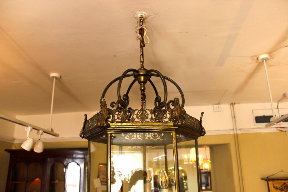 A Large Late Georgian Brass Lantern View XII