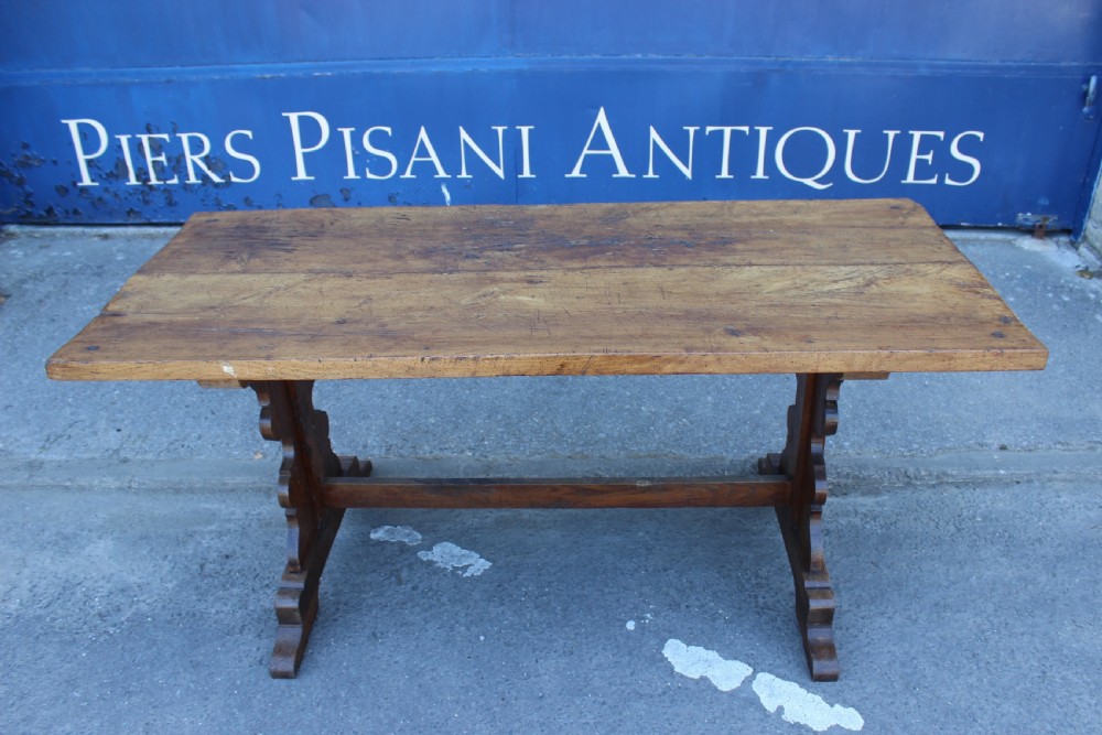 19thc. Fruitwood & Oak Two Plank Refectory Table View IV