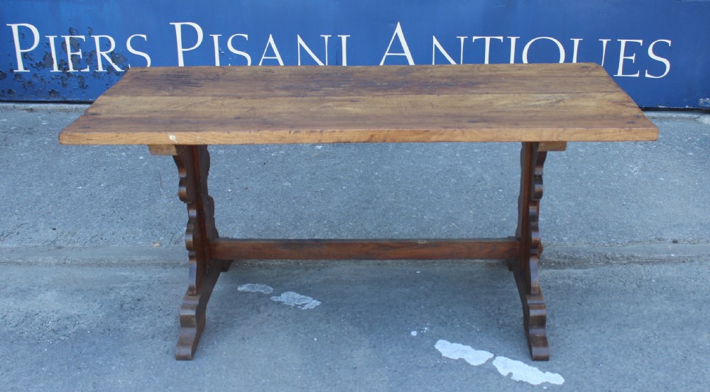 19thc. Fruitwood & Oak Two Plank Refectory Table View II