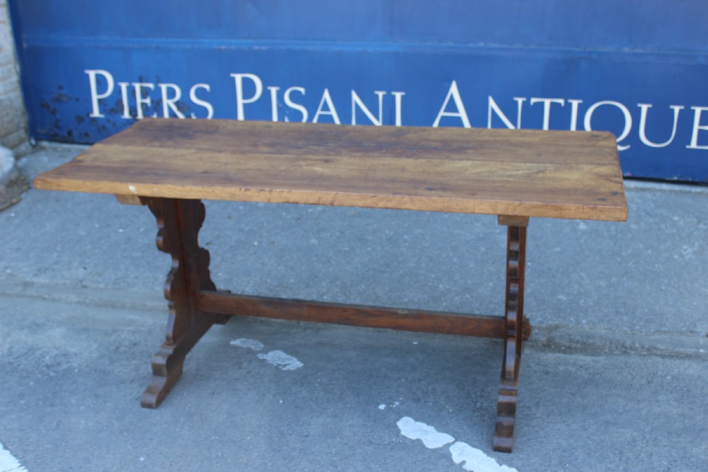 19thc. Fruitwood & Oak Two Plank Refectory Table View III