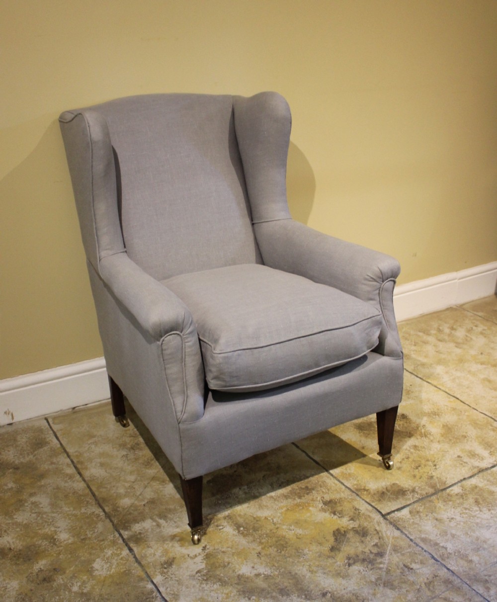Late 19thc Walnut Wing Armchair