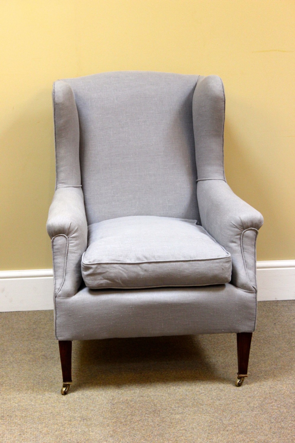 19thc. Walnut Wing Armchair