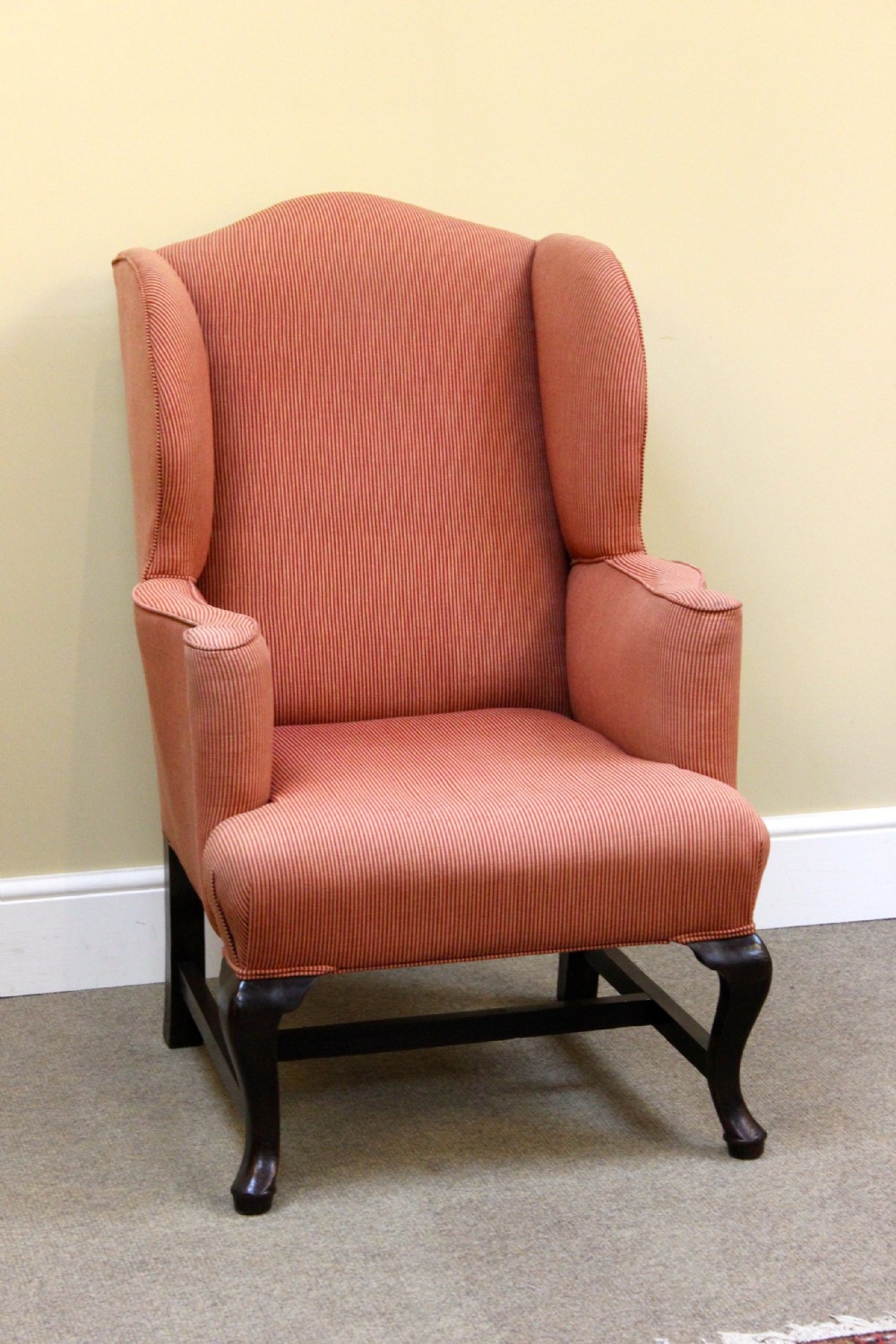 19thc. Walnut Wing Armchair 