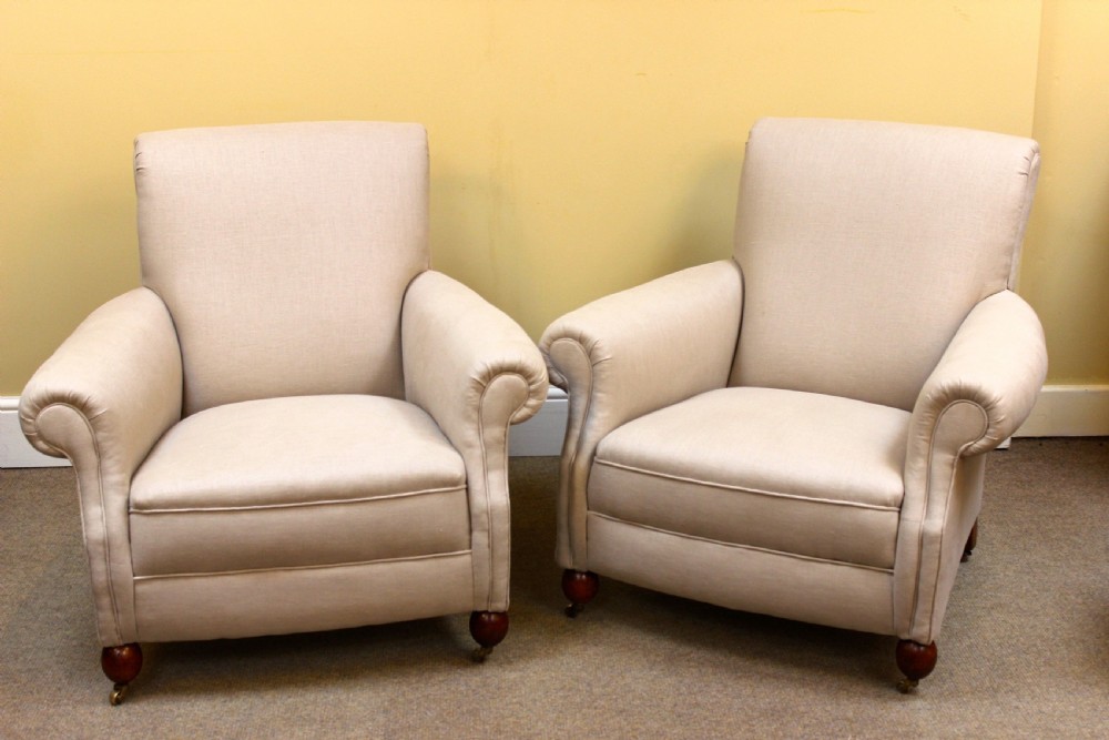 Pair of Late 19thc. Walnut Armchairs