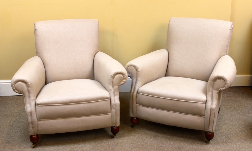 Pair of Late 19thc. Walnut Armchairs View II
