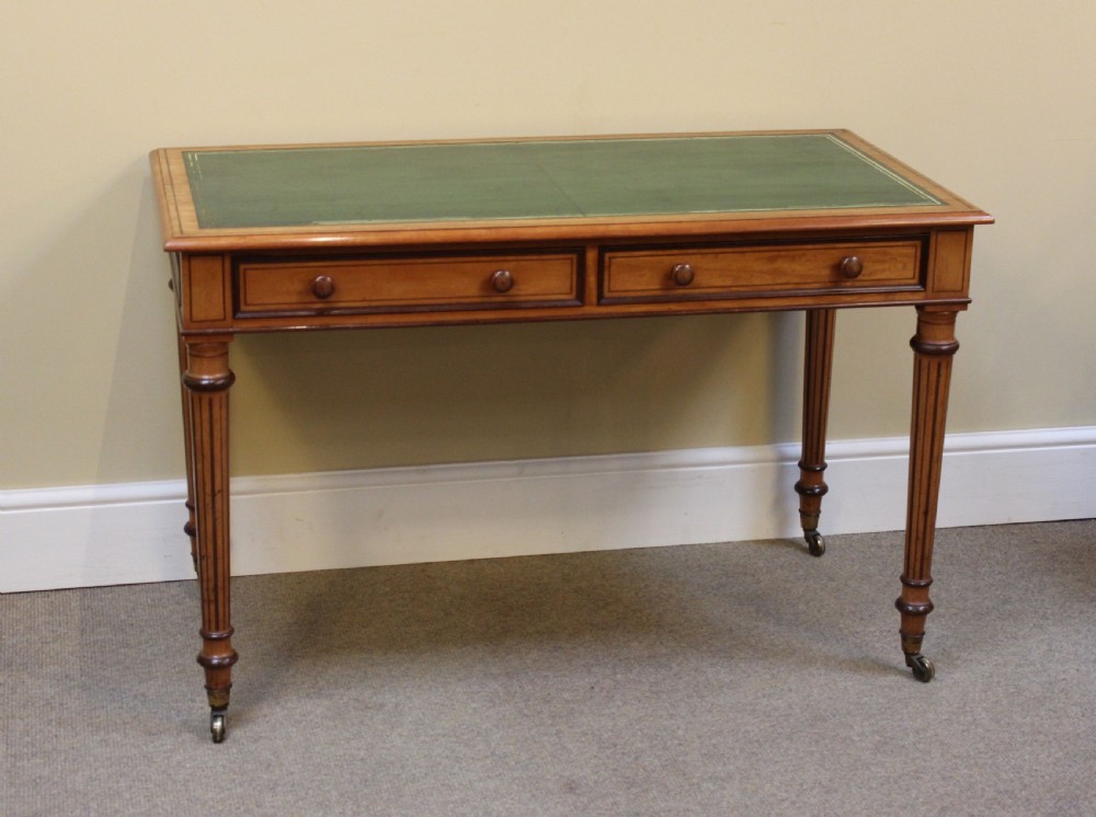 19thc. “Gillows” Two Drawer Satinwood Side Table
