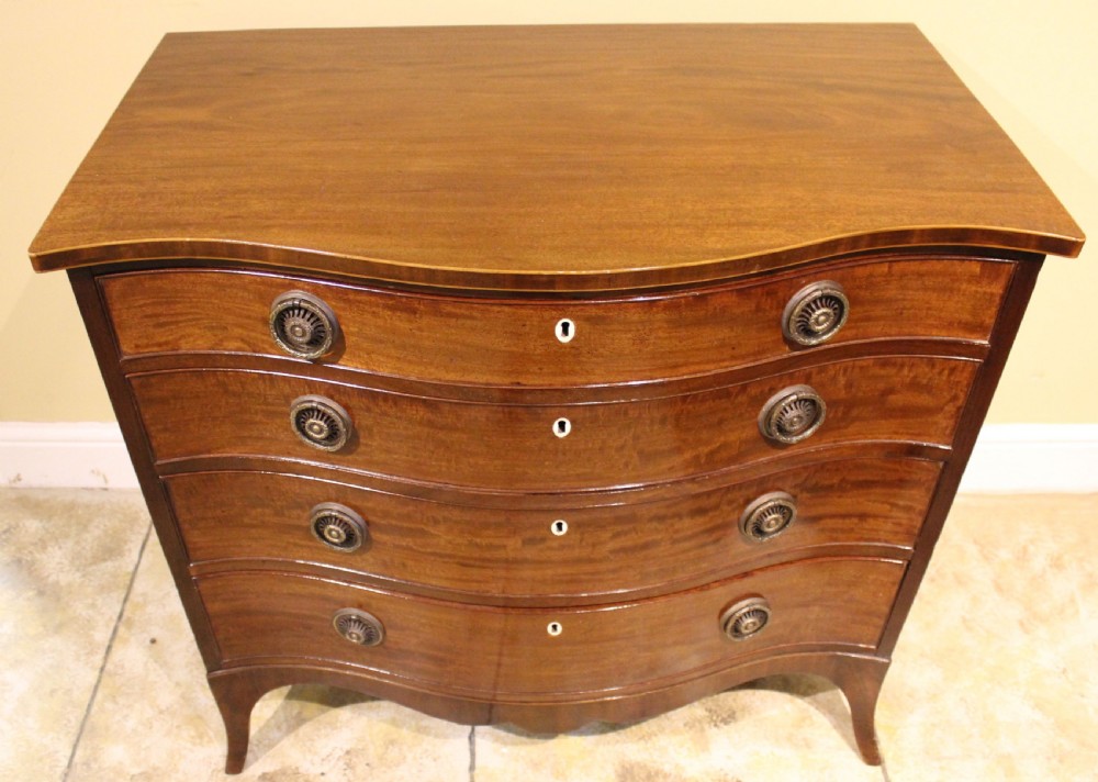 Late 18thc. Mahogany Serpentine Chest of Drawers View VI