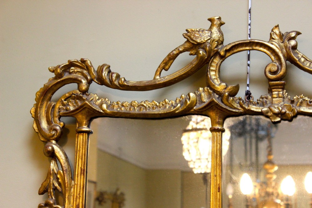 19thc. Gilt Over Mantle Mirror View II
