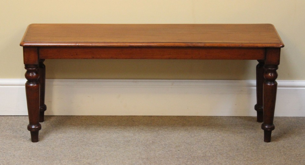 19thc. Mahogany Hall Seat
