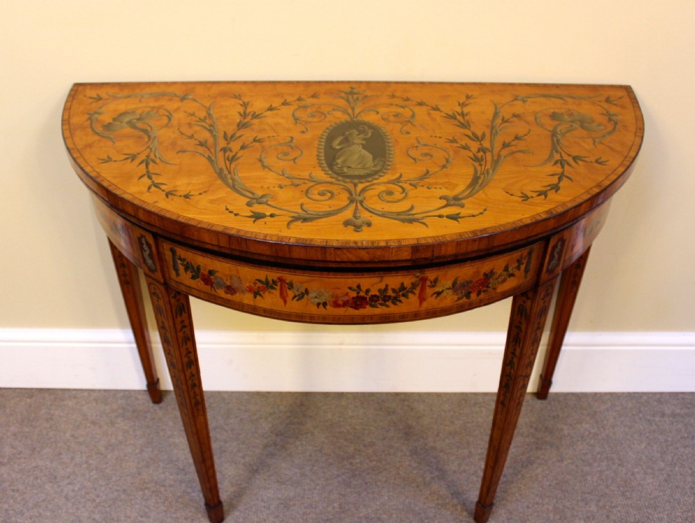 Late 18thc. Satinwood & Painted Card Table View II