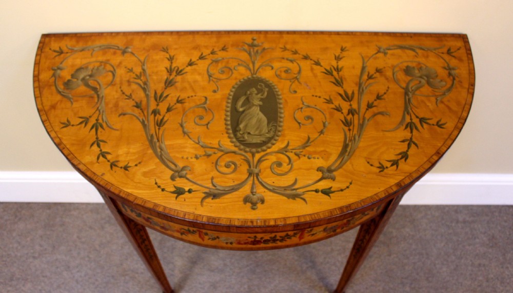 Late 18thc. Satinwood & Painted Card Table View V