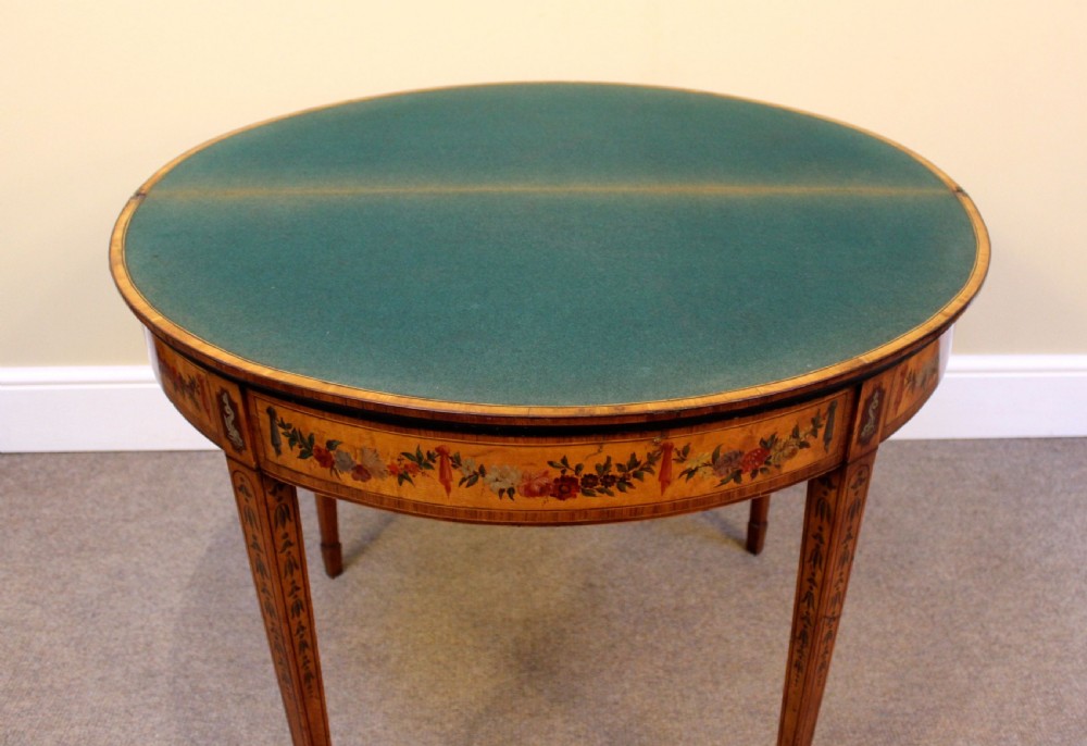 Late 18thc. Satinwood & Painted Card Table View VI