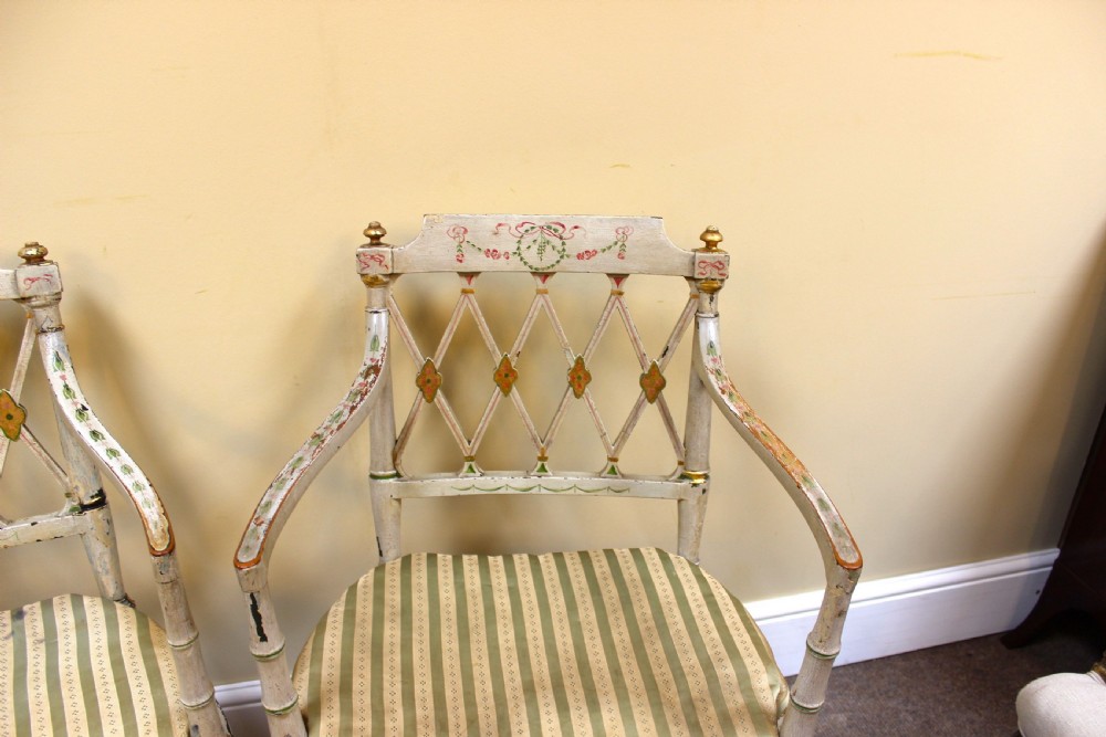 Pair of Regency painted side chairs View IV