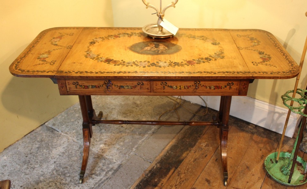 A 19thc Satin Wood Sofa Table