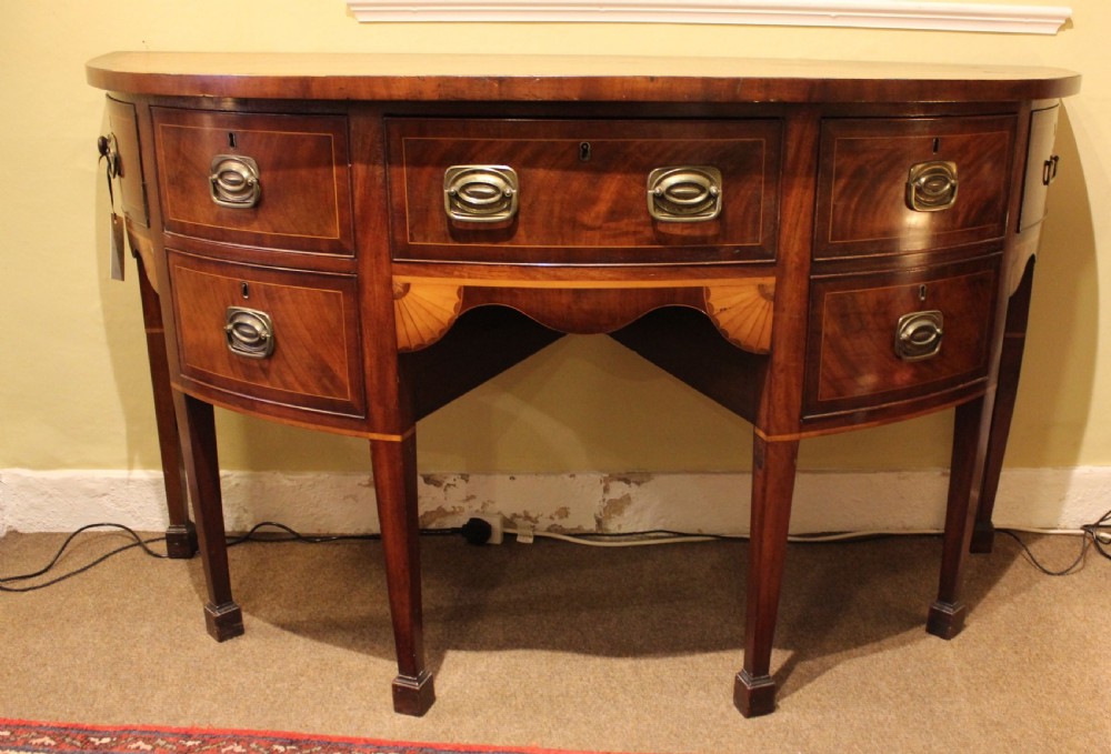 19thc Mahogany Bow Fronted Sideboard