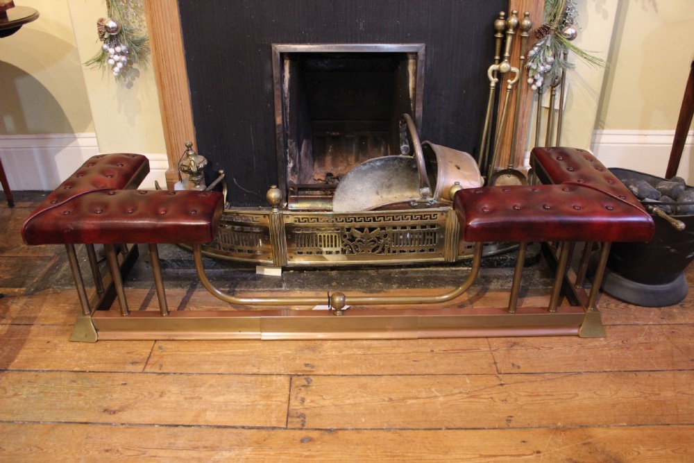 20thc Brass & Leather Club Fender