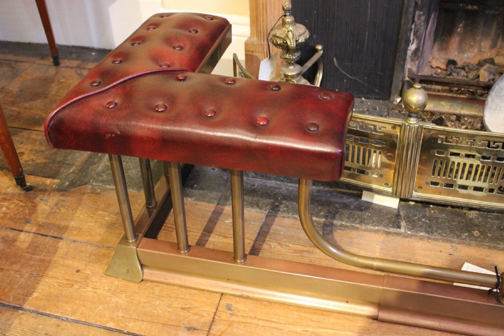 20thc Brass & Leather Club Fender View II
