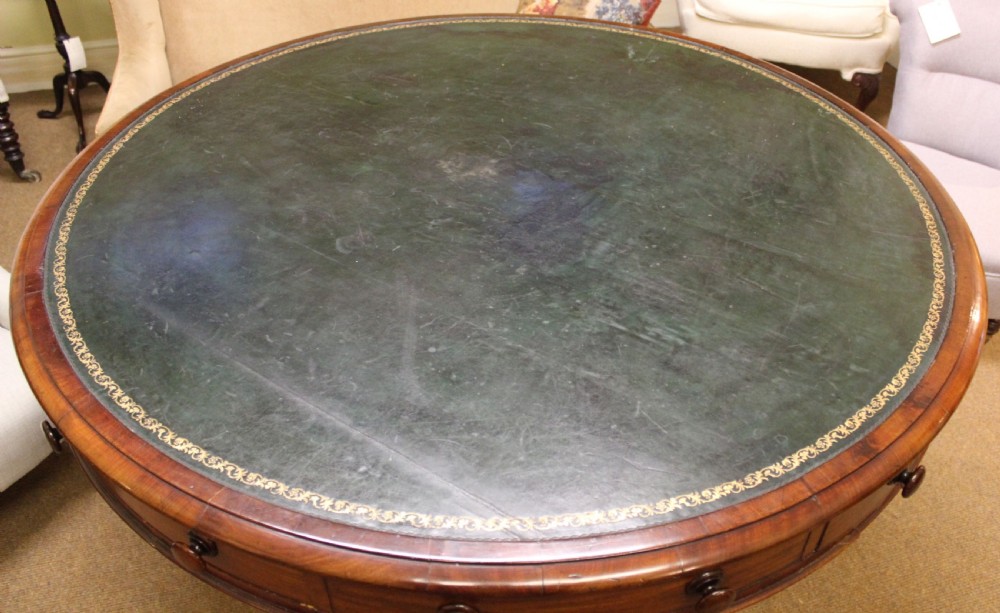 19thc Mahogany Drum Table View III