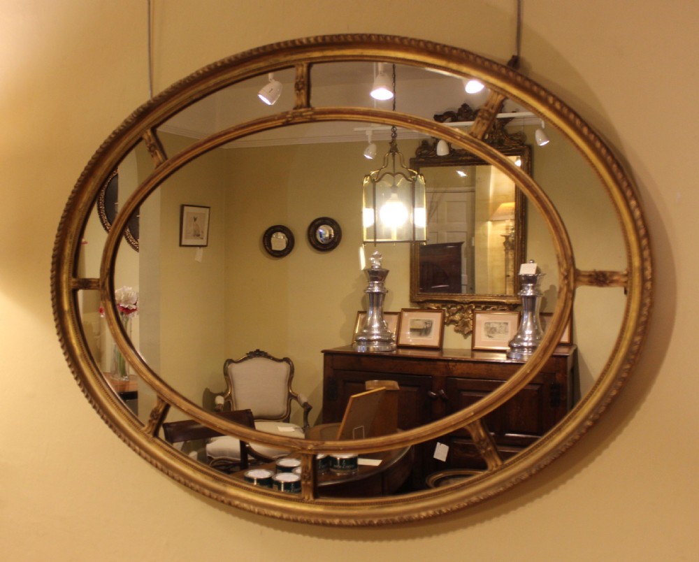 19thc Oval Gilded Mirror View II