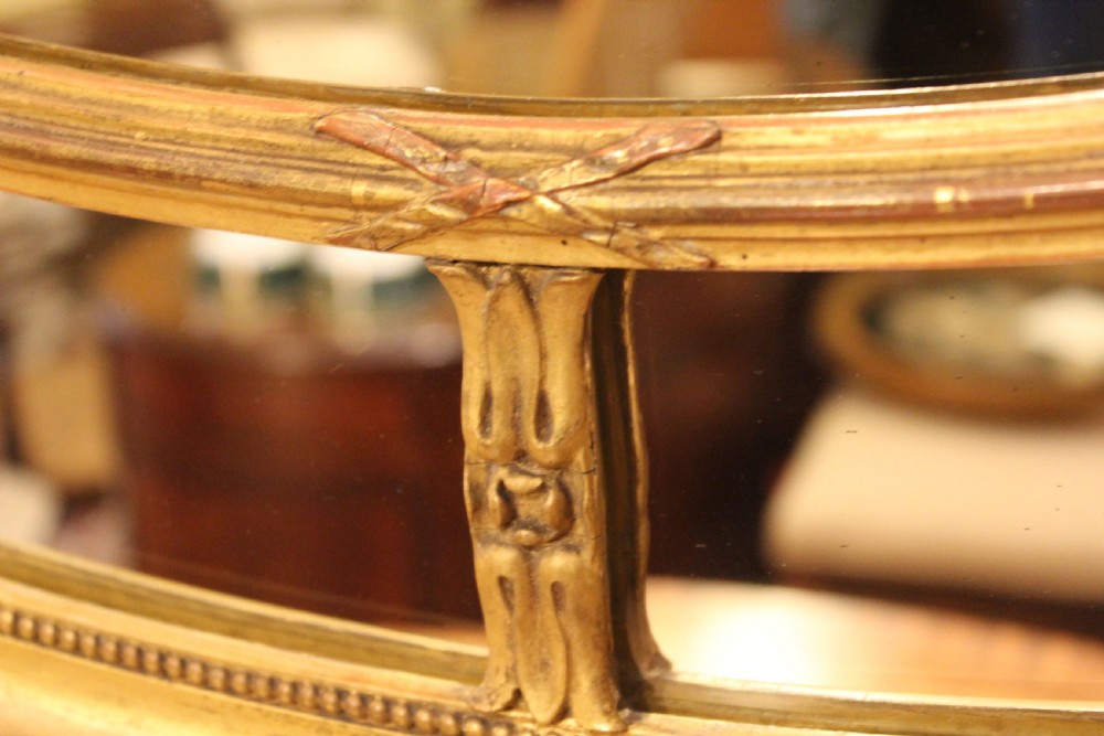19thc Oval Gilded Mirror View V