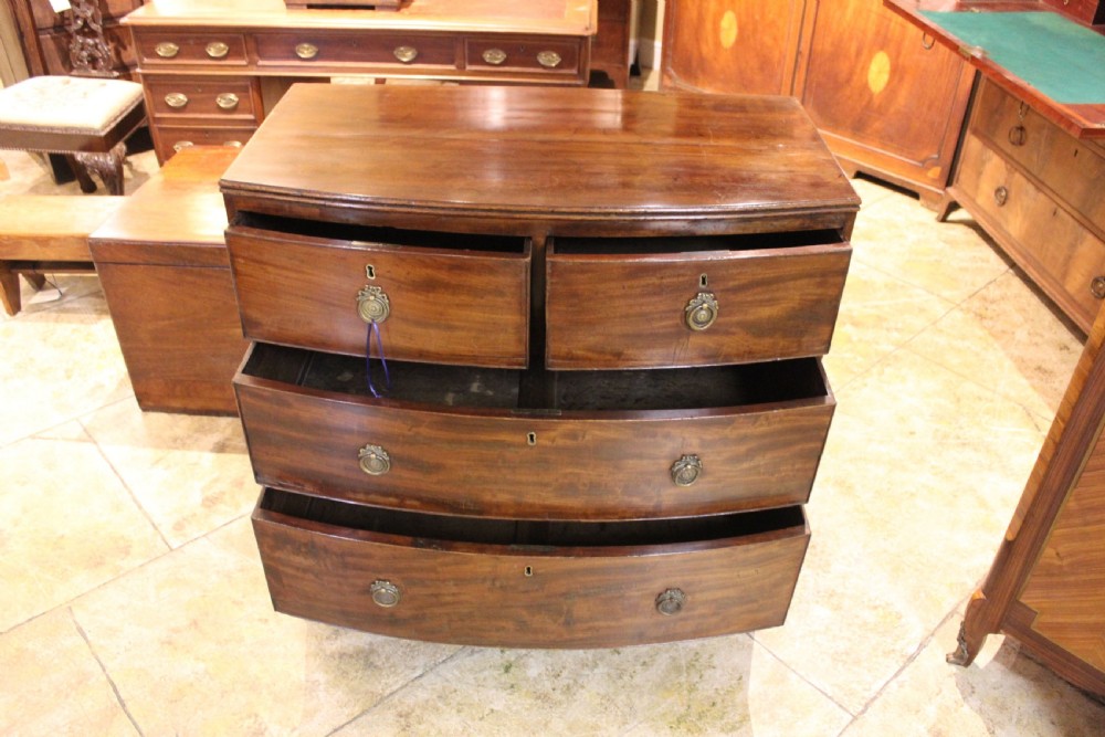 19thc Mahogany Bow Fronted Chest Of Drawers View VI