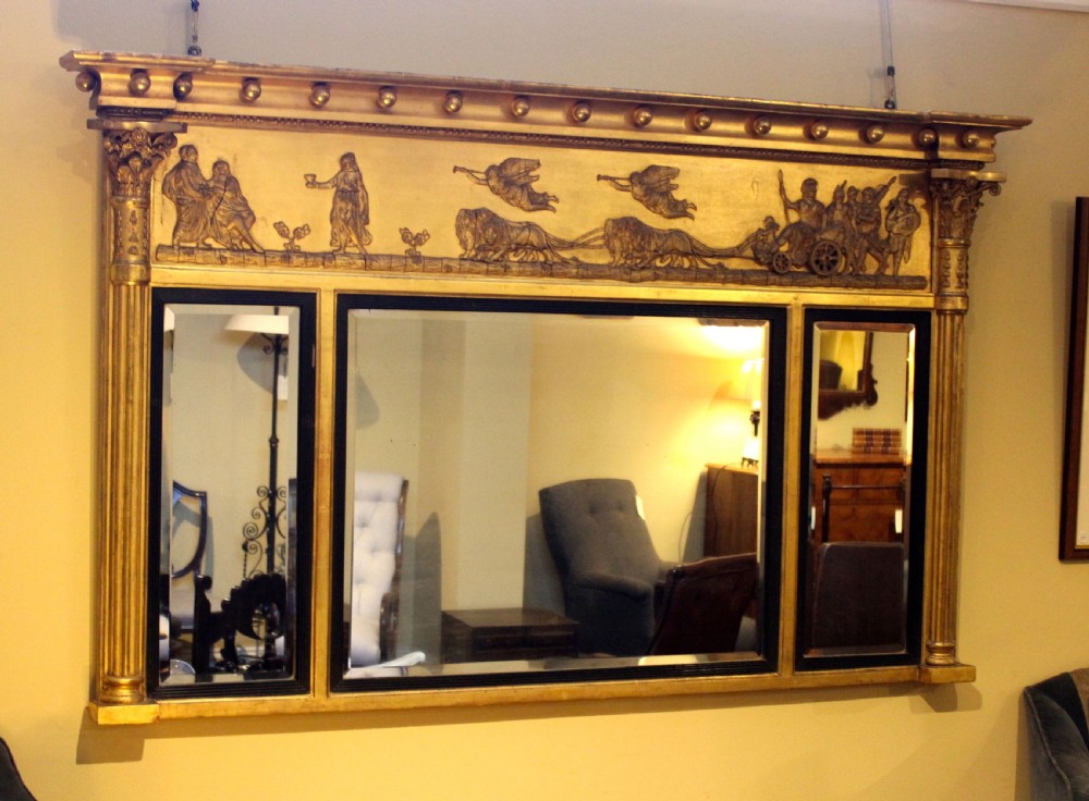 19thc Gilt Over Mantle Mirror View VI