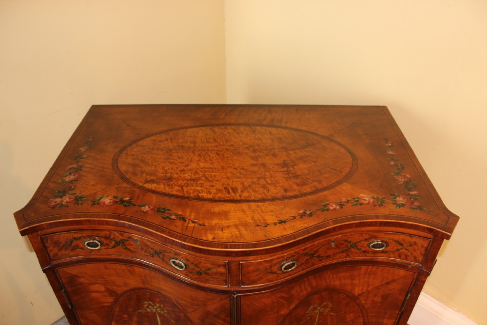 19thc Satin Wood, Serpentine Side Cabinet View III