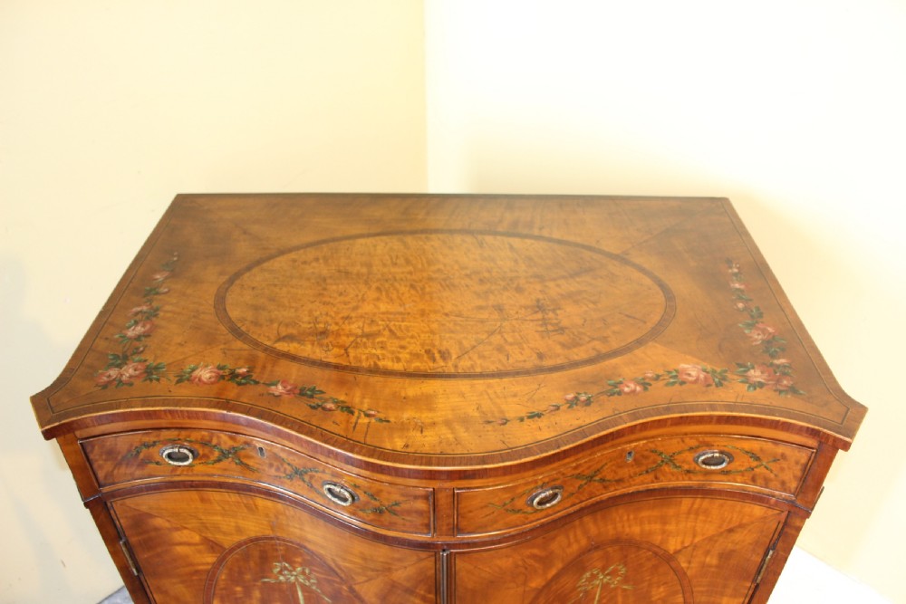 19thc Satin Wood, Serpentine Side Cabinet View IV