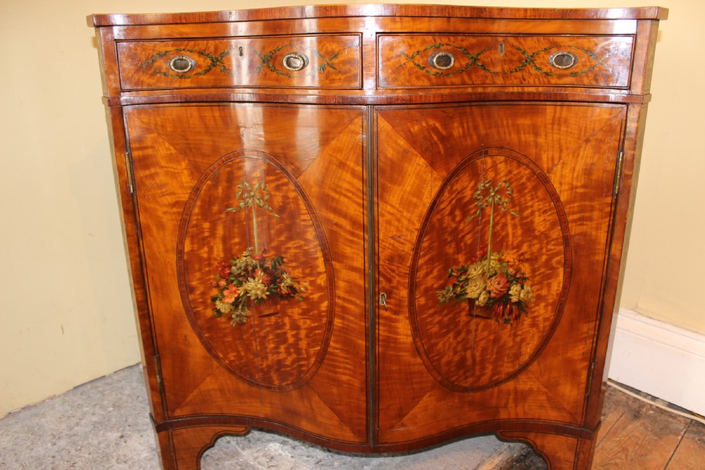 19thc Satin Wood, Serpentine Side Cabinet View V