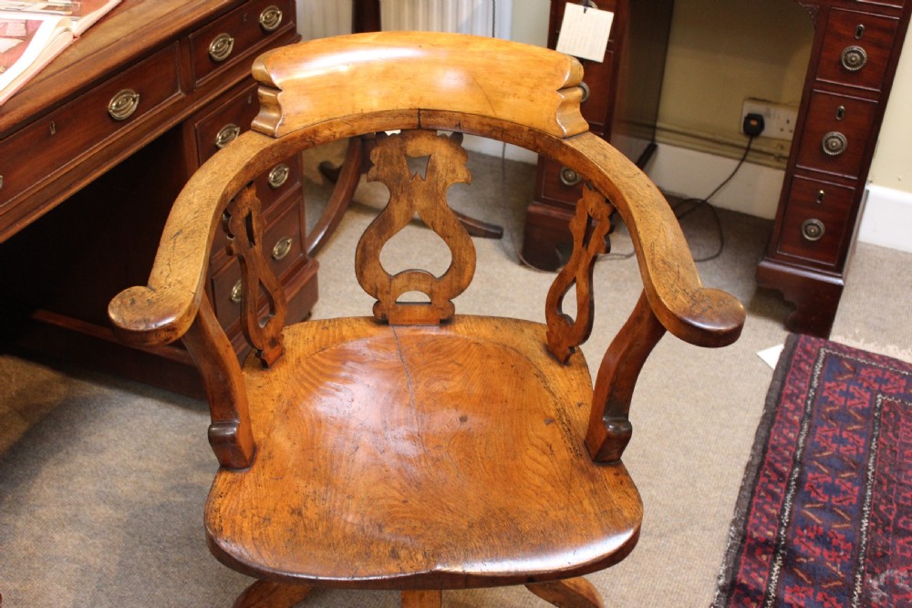 Late 19th Century Oak Swivel Desk Chair View II