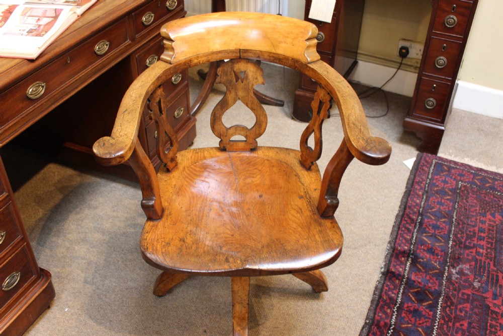Late 19th Century Oak Swivel Desk Chair View III