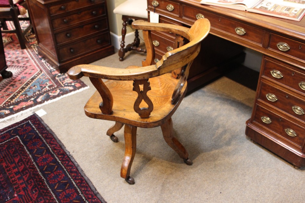 Late 19th Century Oak Swivel Desk Chair View IV