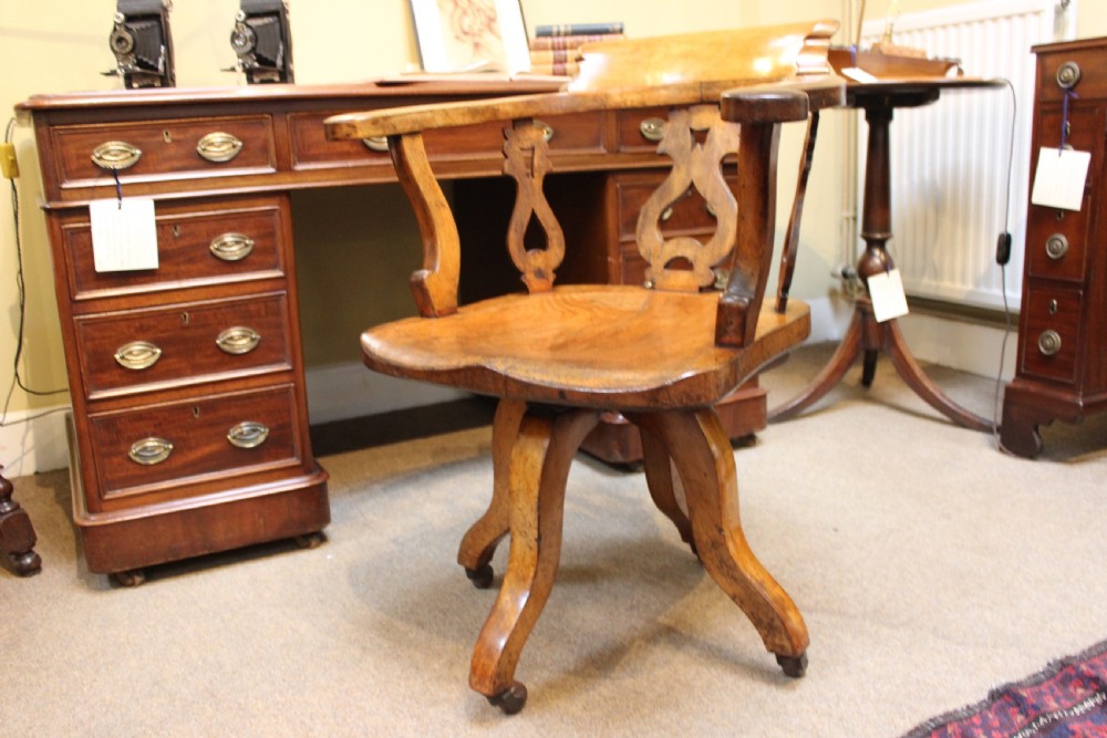 Late 19th Century Oak Swivel Desk Chair View VIII