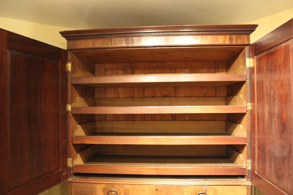 19thc. Mahogany Secretaire Linen Press on Chest View III
