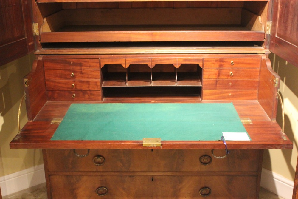 19thc. Mahogany Secretaire Linen Press on Chest View IV