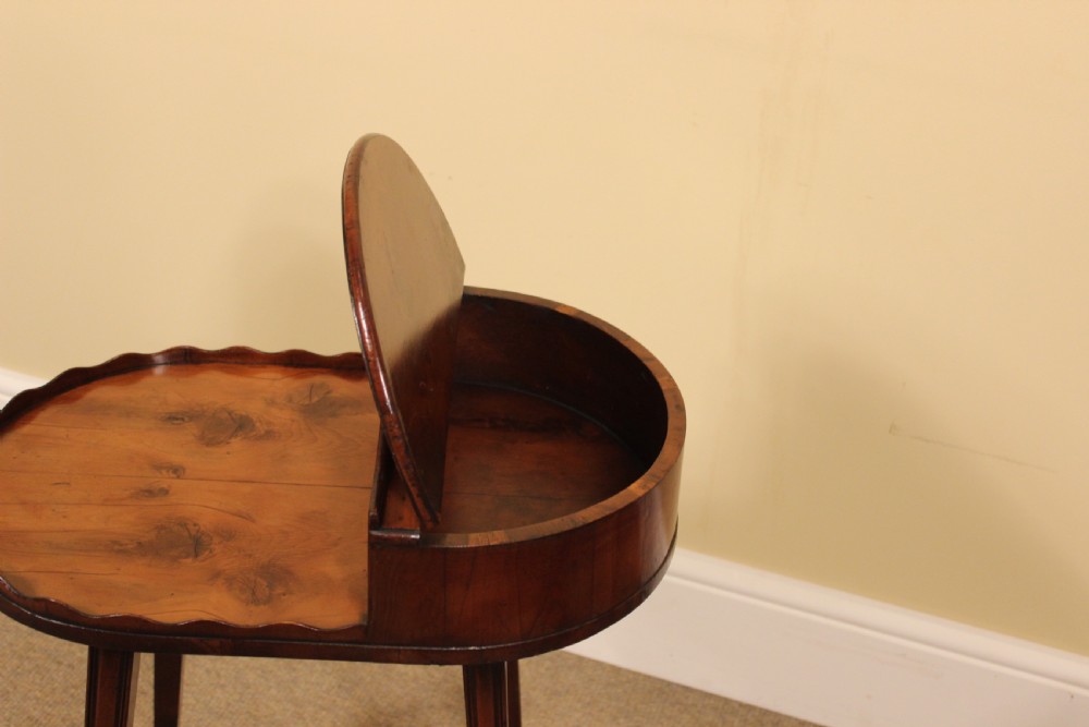 Pair of Late 19thc Yew Wood Butler’s Cutlery & Plate Table Stands  View VI