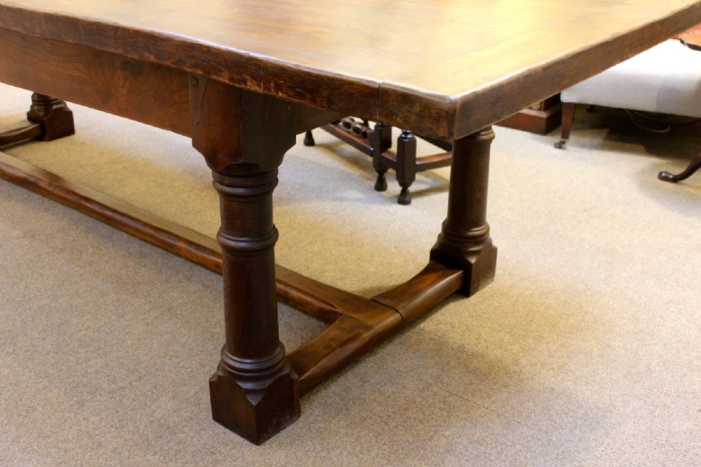 Late 19thc. Elm Three Plank Refectory Table View IV