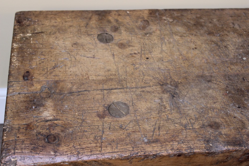 19thc. Deal & Elm Pig Table or Stool View VI