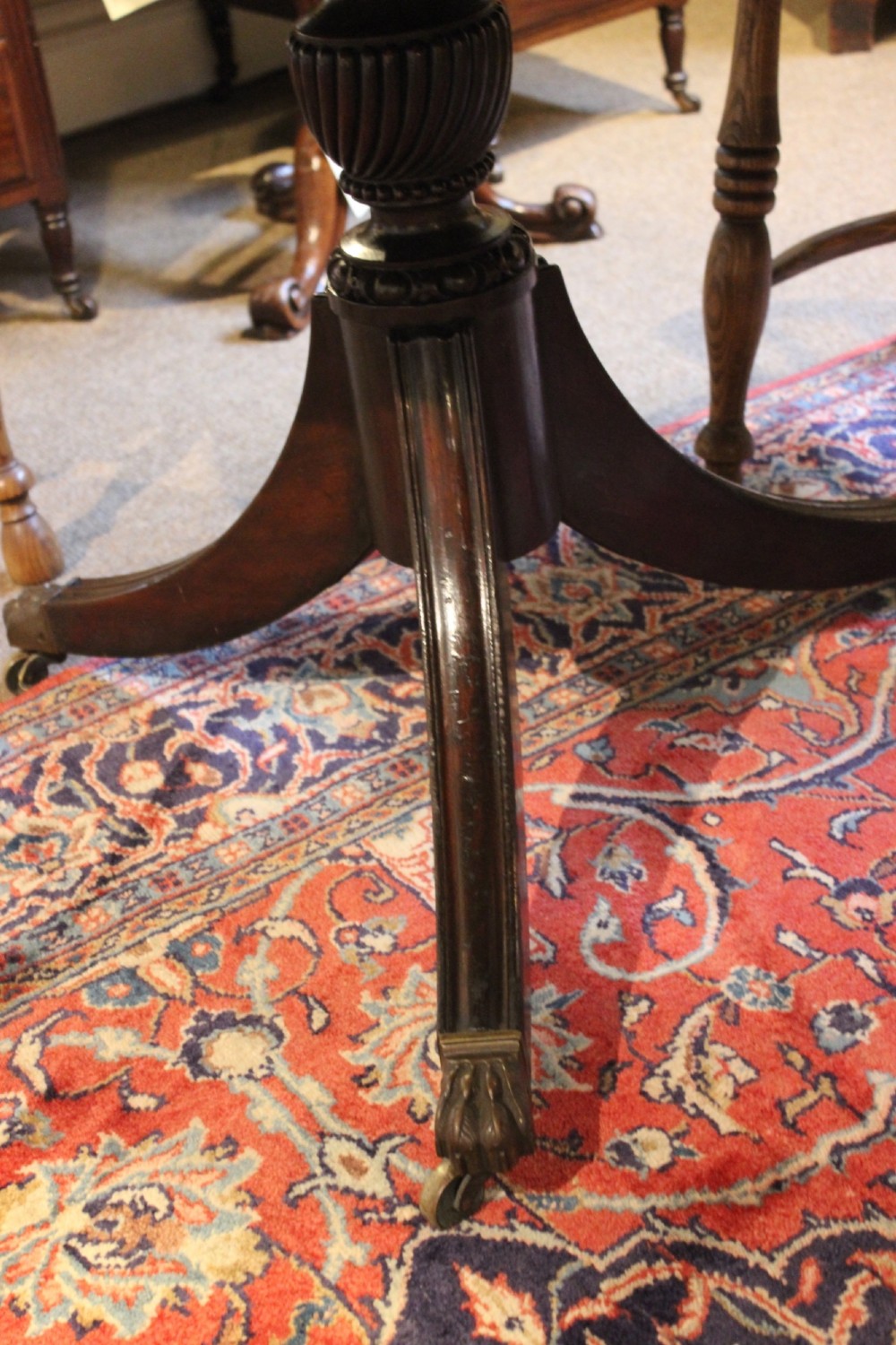 19thc. Mahogany “D” End Dining Table View VI