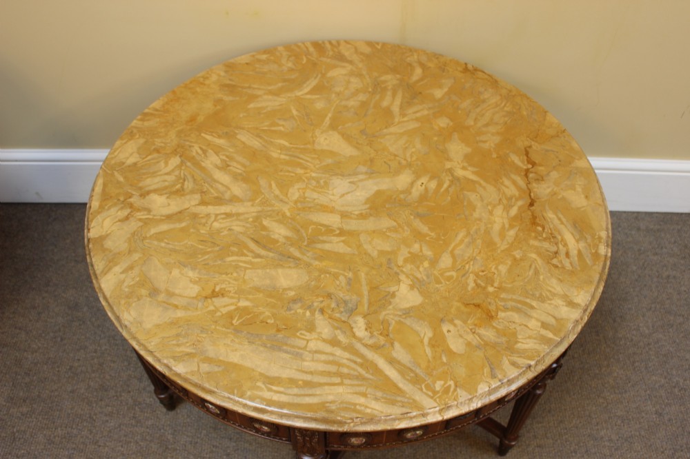 An Edwardian Marble Topped Coffee Table View V