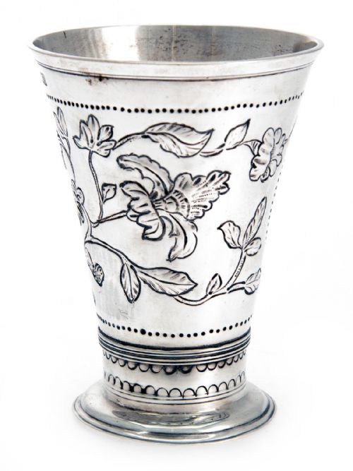 LATE VICTORIAN SILVER COPY OF A CHARLES II BEAKER - ADDITIONAL PHOTO 2
