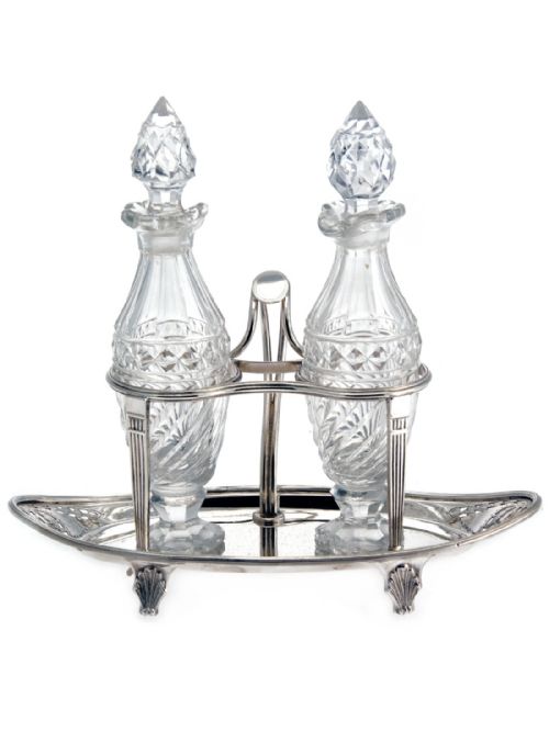 ANTIQUE GEORGE III STYLE OIL AND VINEGAR STAND - ADDITIONAL PHOTO 1