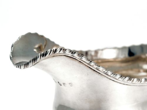 PAIR OF ANTIQUE SILVER GEORGE III OVAL SAUCE BOATS - ADDITIONAL PHOTO 4