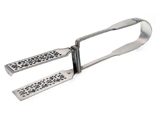 antique william iv silver asparagus tongs c1833 - CATEGORY: ANTIQUE SILVER - DATED 1850