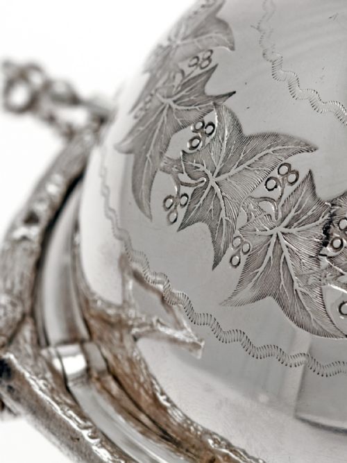 ANTIQUE VICTORIAN SILVER PLATE BUTTER DISH - ADDITIONAL PHOTO 3