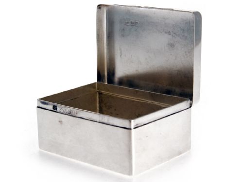 PLAIN ANTIQUE MAPPIN AND WEBB SILVER BOX - ADDITIONAL PHOTO 1
